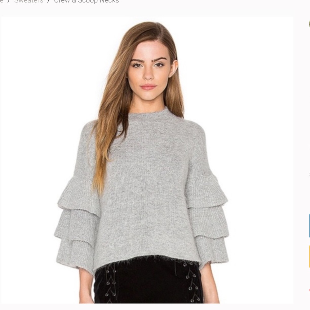 Grey bell sleeve sweater